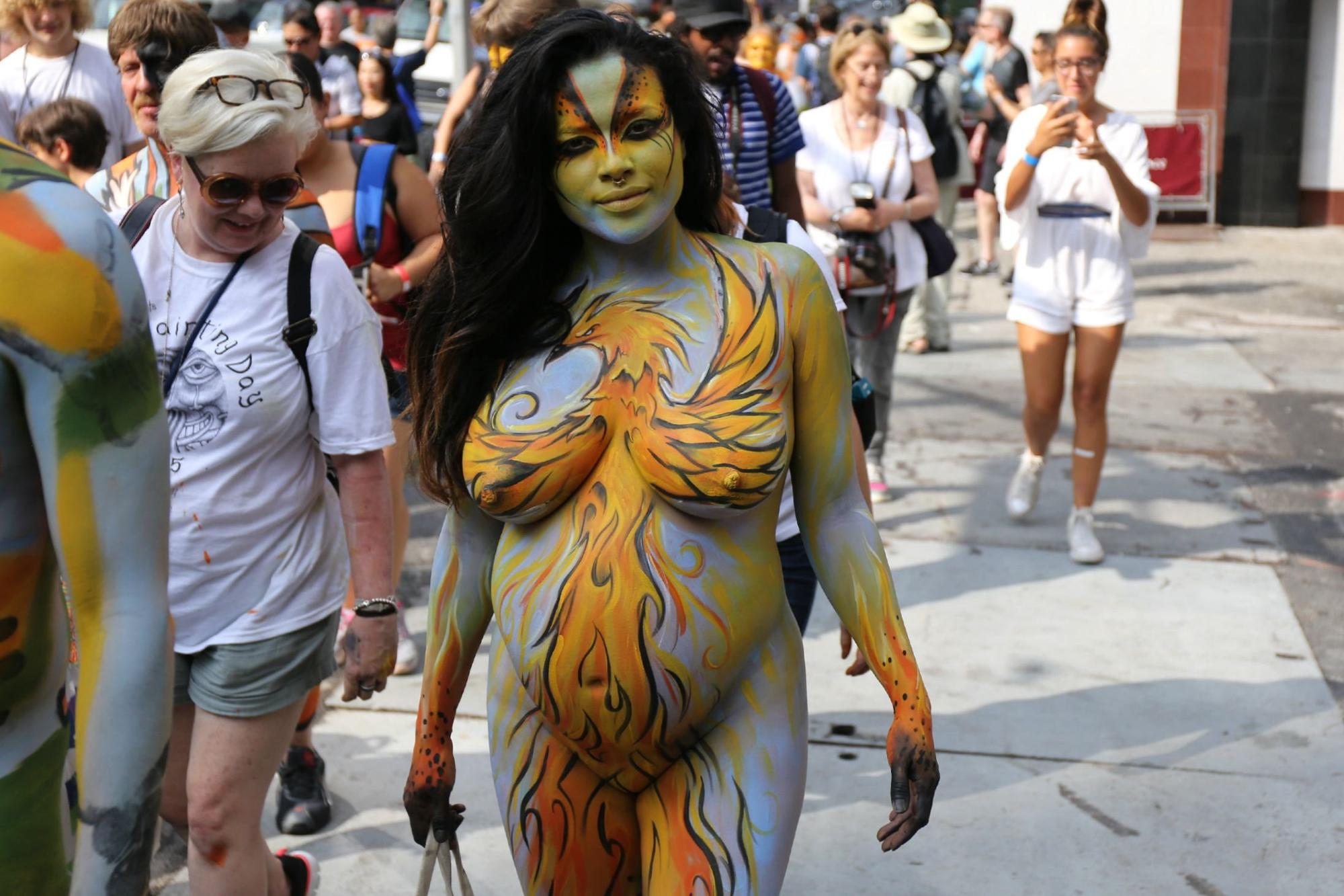 Women wearing only body paint